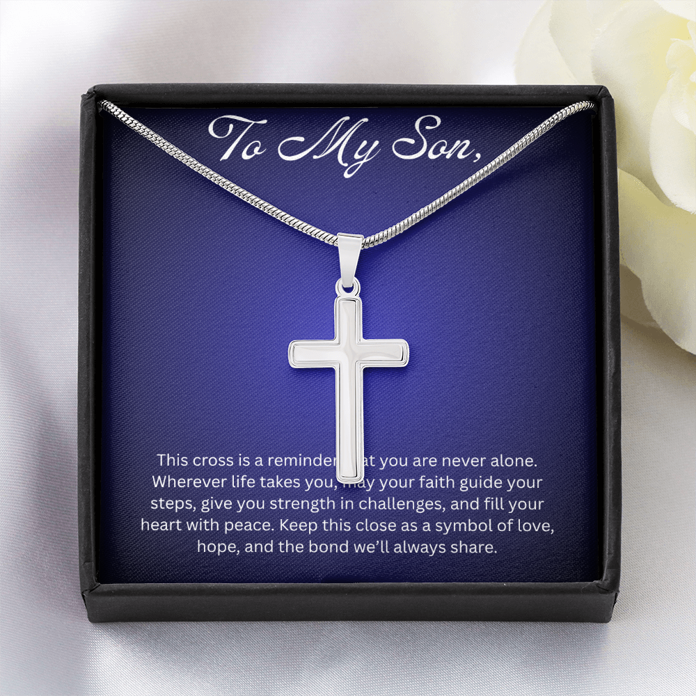 Cross Pendant Necklace for Son Gift