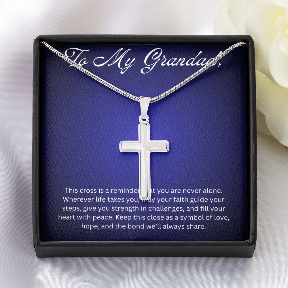Cross Pendant Necklace for Grandad Gift