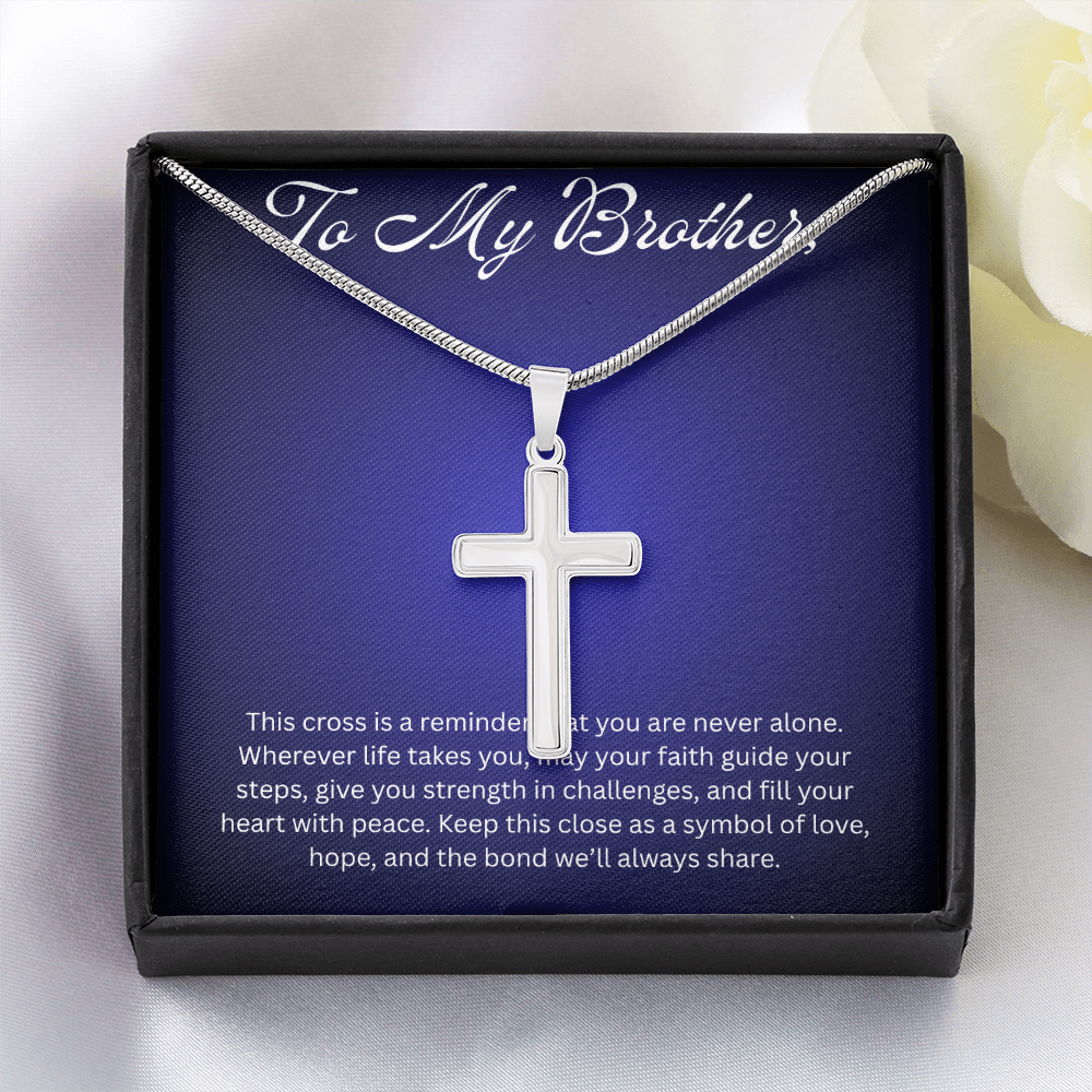 Cross Pendant Necklace for Brother Gift