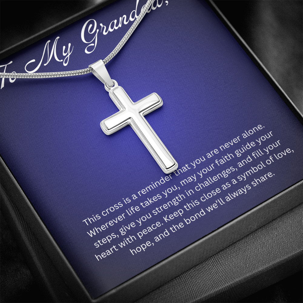 Cross Pendant Necklace for Grandad Gift