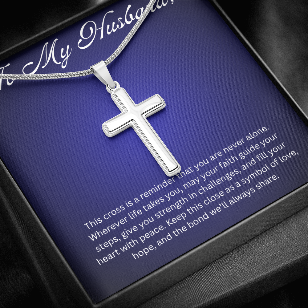 Cross Pendant Necklace for Husband Gift