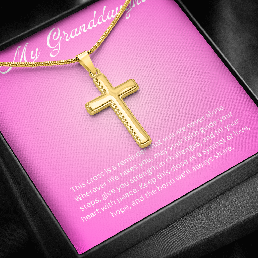 Cross Pendant Necklace For Granddaughter Gift