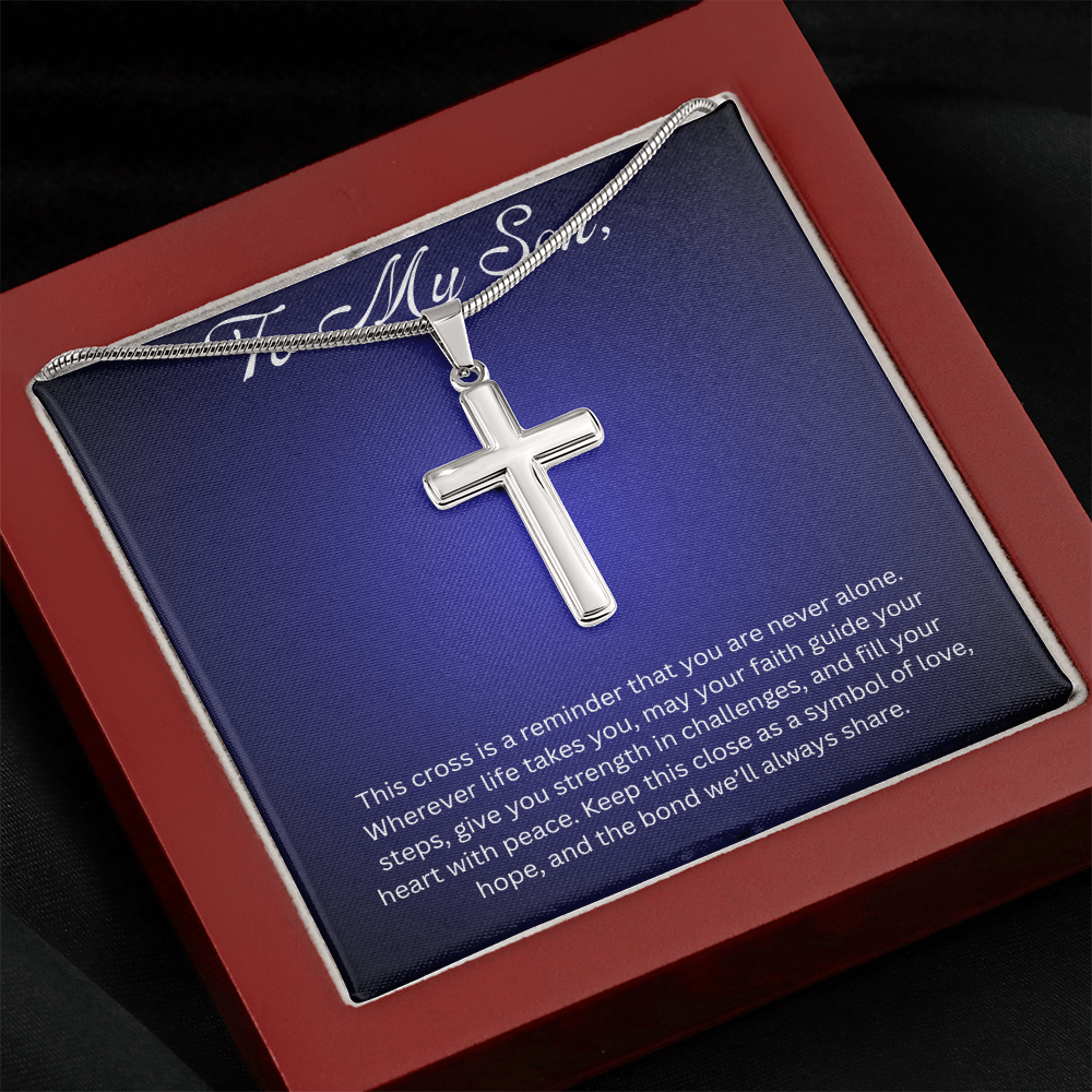 Cross Pendant Necklace for Son Gift