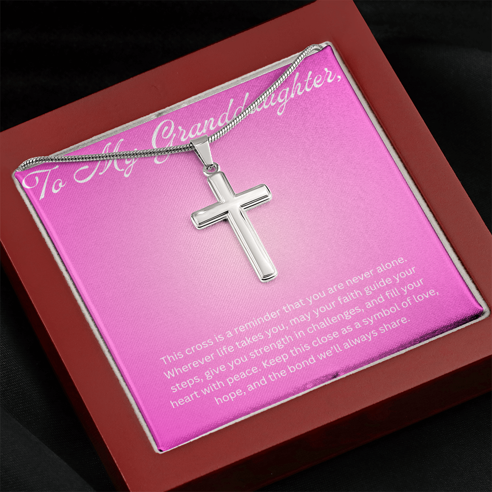 Cross Pendant Necklace For Granddaughter Gift