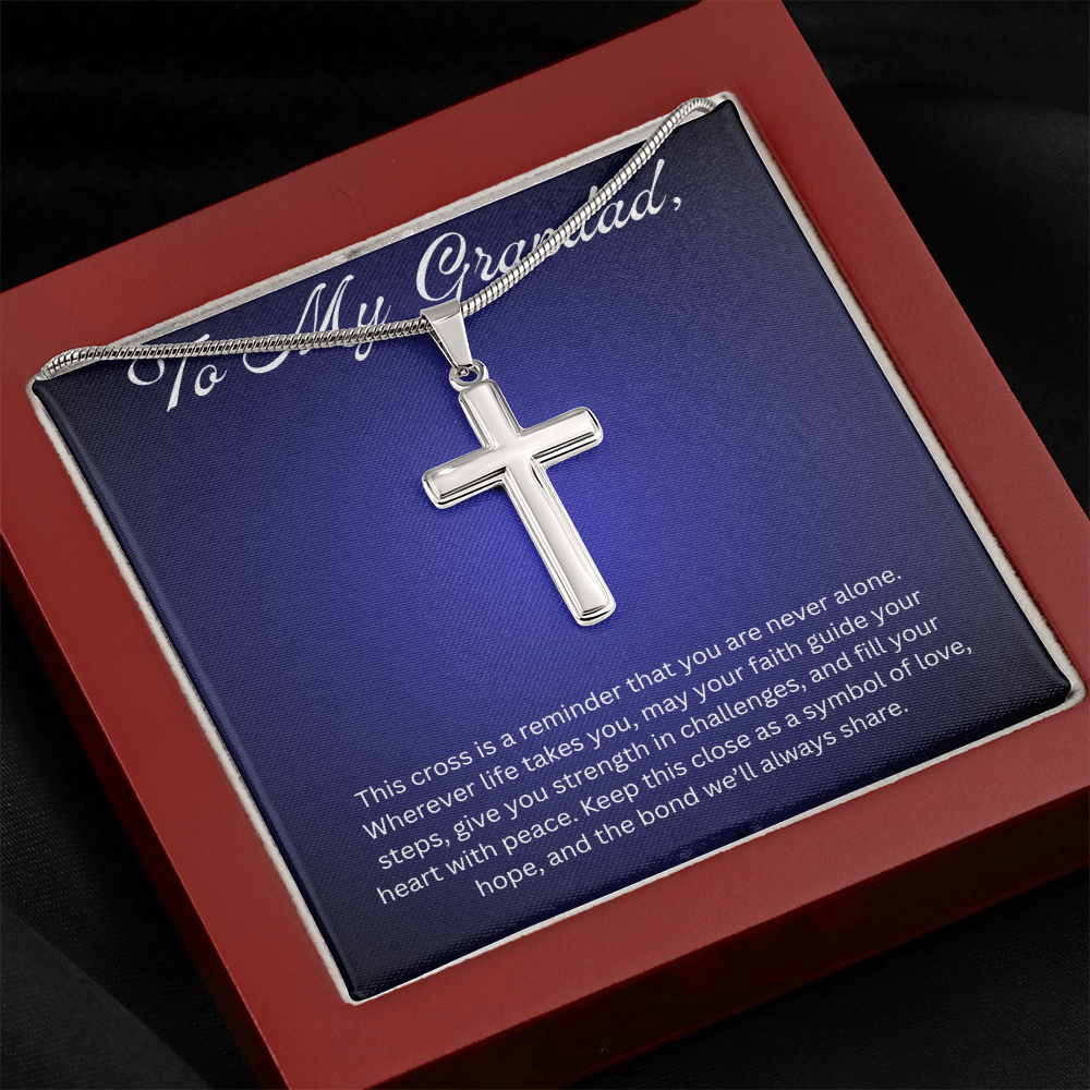 Cross Pendant Necklace for Grandad Gift