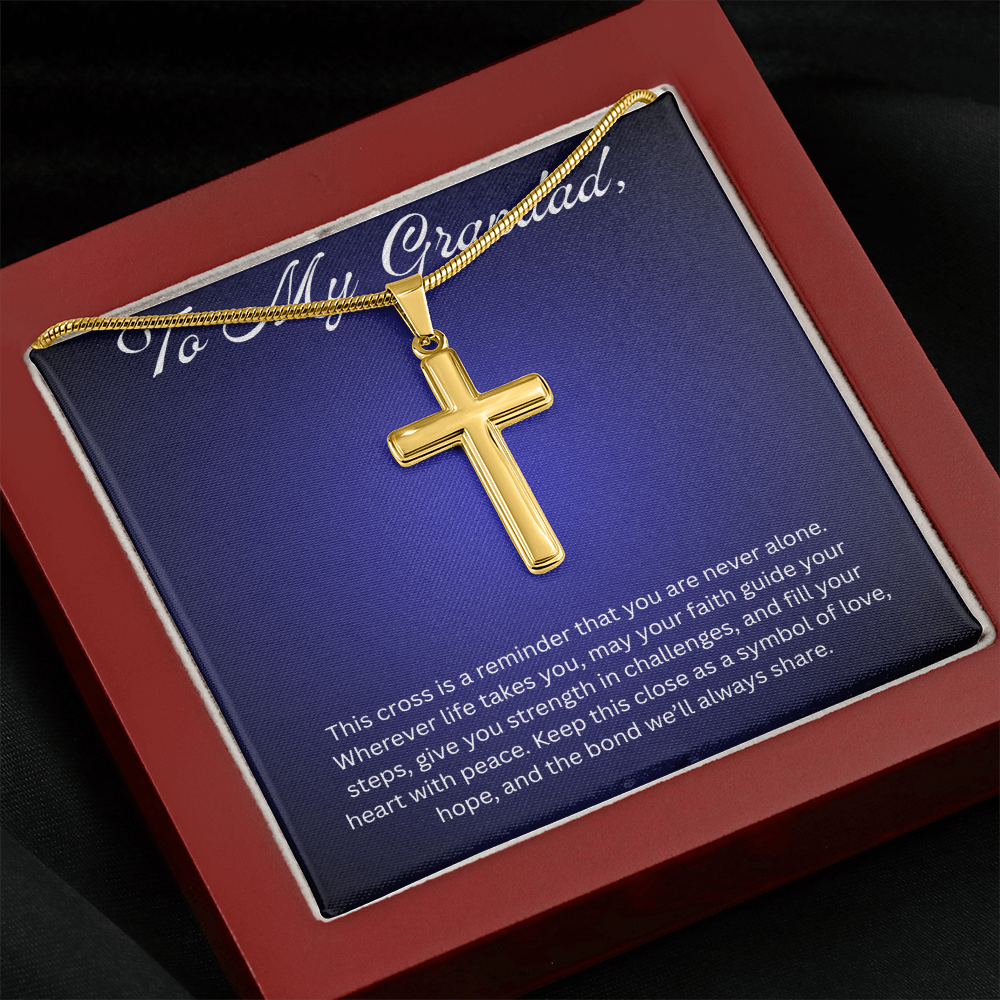 Cross Pendant Necklace for Grandad Gift