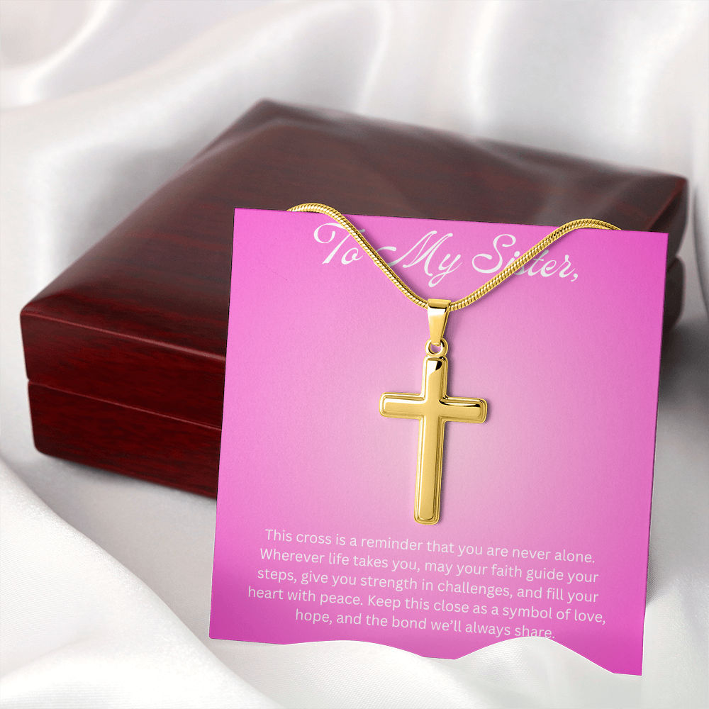 Cross Pendant Necklace For Sister Gift